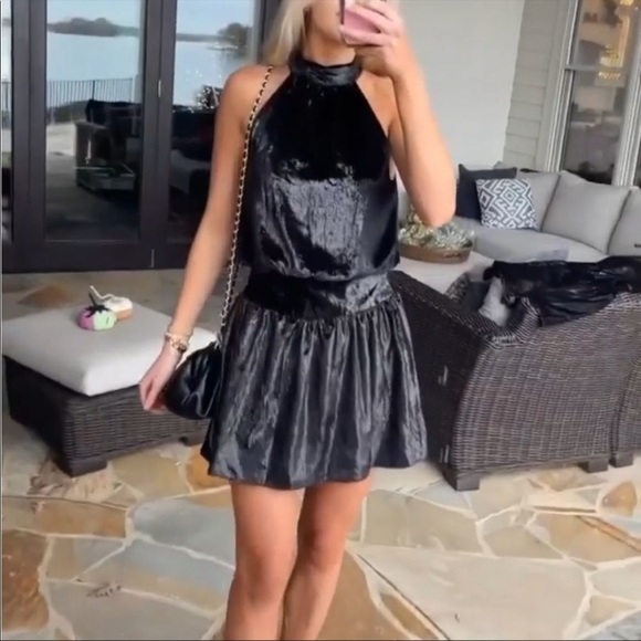 Ramy Brook Black Velvet Ellin Dress NWT - Picture 1 of 8